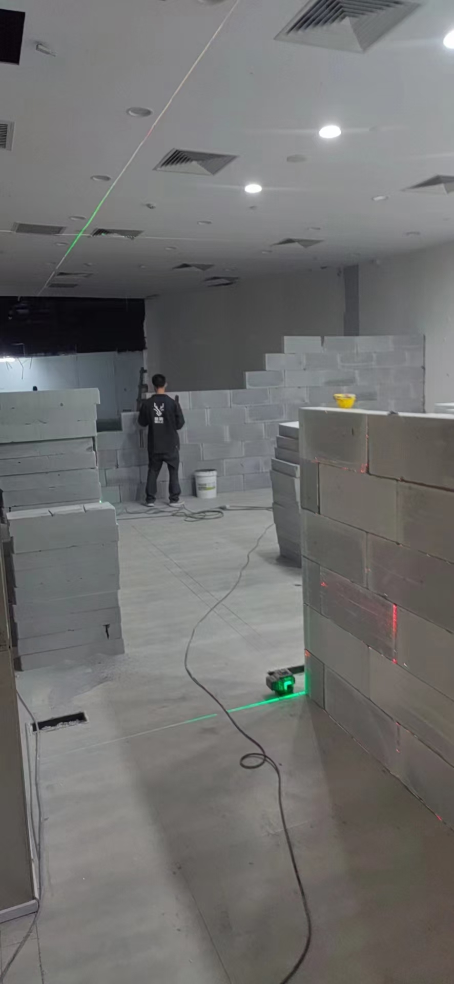轻质砖隔墙完工效果